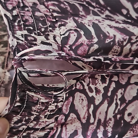 Apt 9 Women's Printed Tie Neck 3/4 Sleeve Blouse Size Large - Picture 3 of 13